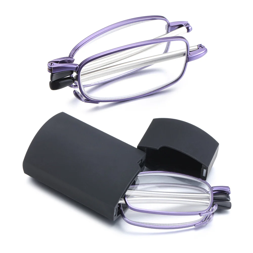 Neue Faltbare Tragbare Lesebrille mit Fall Unisex Retro 4
