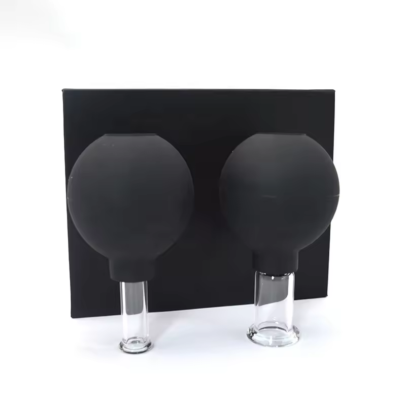 Gläser-Schröpfset aus Glas mit Massageball