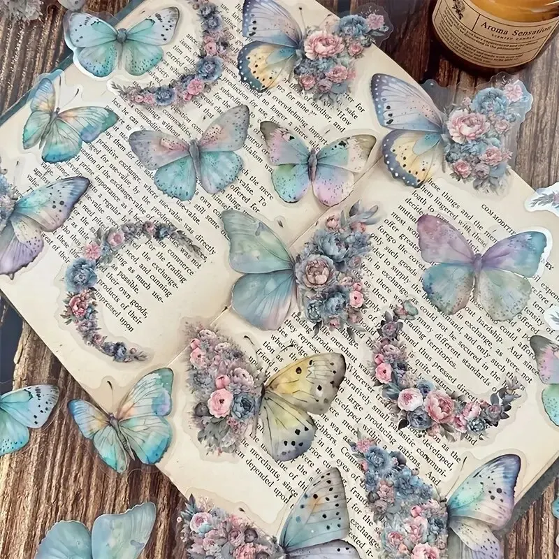 30 Teile Paket Vintage Schmetterling PET Aufkleber DIY