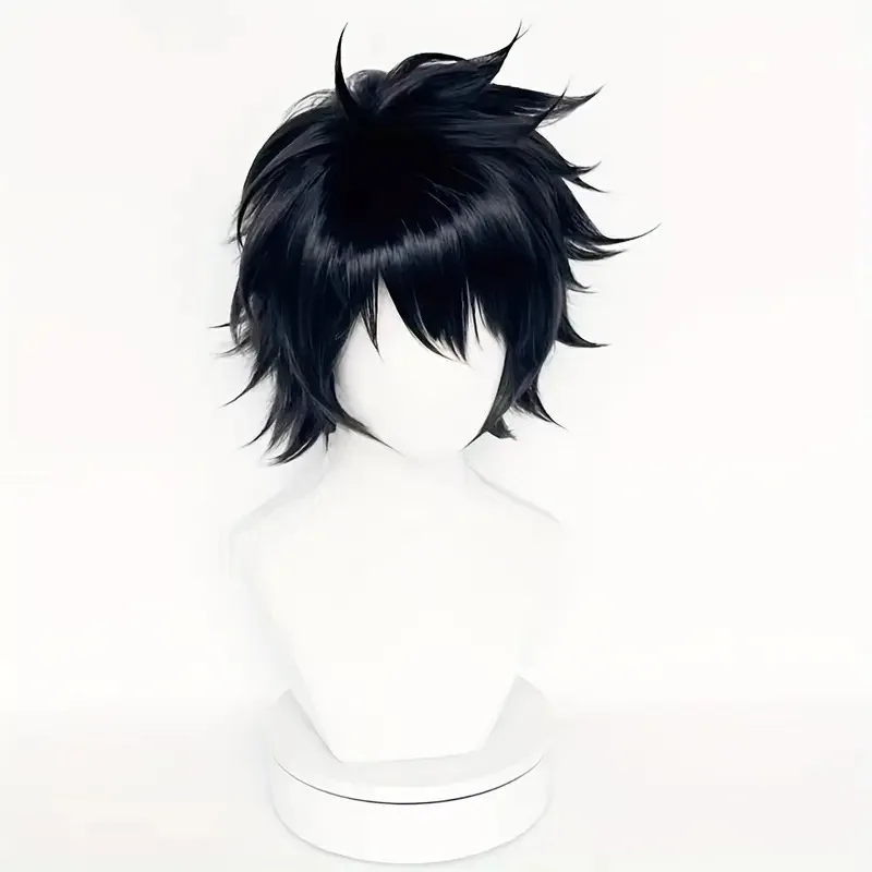 Black Short-Hair Anime L Cosplay Wig 4
