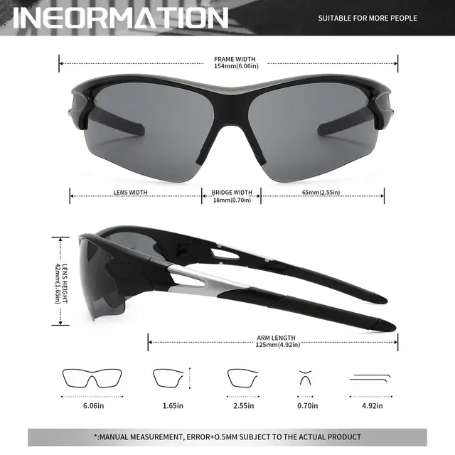 Frameless Unisex UV400 Sports Glasses 2-Pack 4