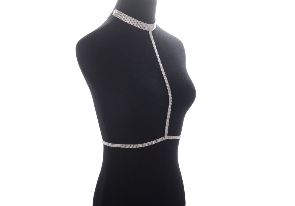 Western Fashion Beach Bikini Rhine Stone Chest Chain 2