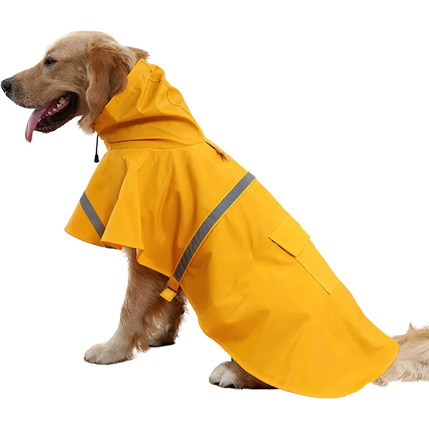 Modischer Haustier-Regenmantel mit Kapuze Hunderegenmantel Reflektierende Hundekleidung im