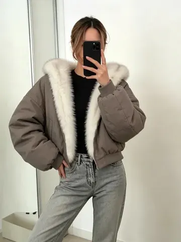 Damen-Wendekunstpelzjacke