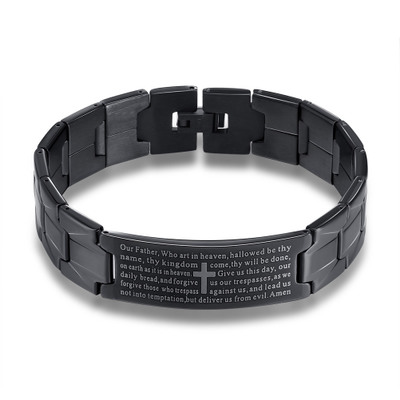 Cross Oval Stainless Steel Bracelet 2