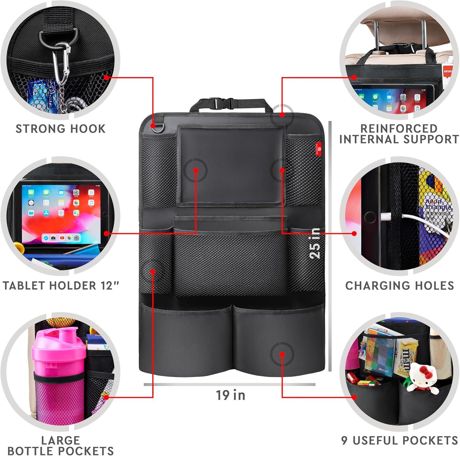 Backseat Car Organizer with Tablet Holder 2