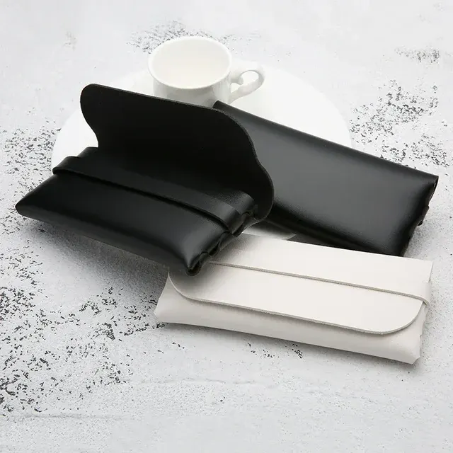 Black and White Leather Glasses Case 2