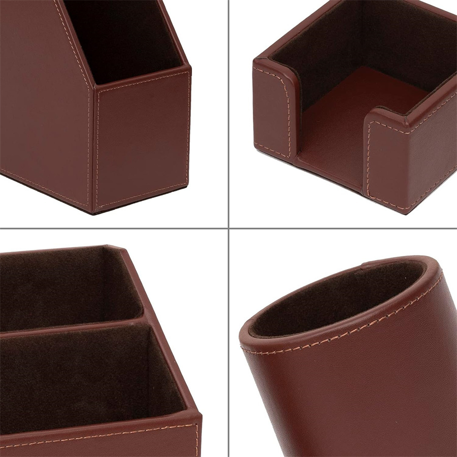 Office Supplies Desk Organizer Set Desktop Leather Writing 2