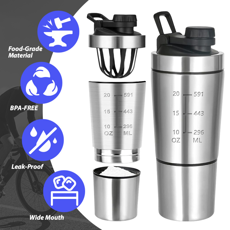 600-ml-Edelstahl-Sportshaker für Fitness 3