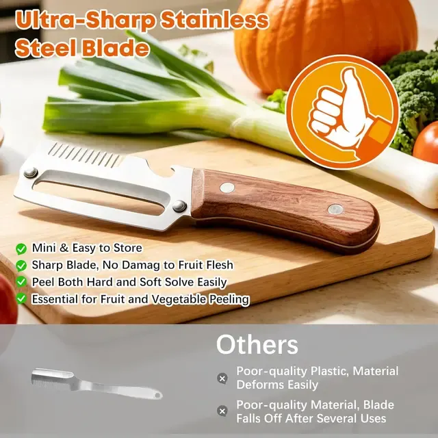 3-in-1 Wooden Handle Vegetable Peeler 3
