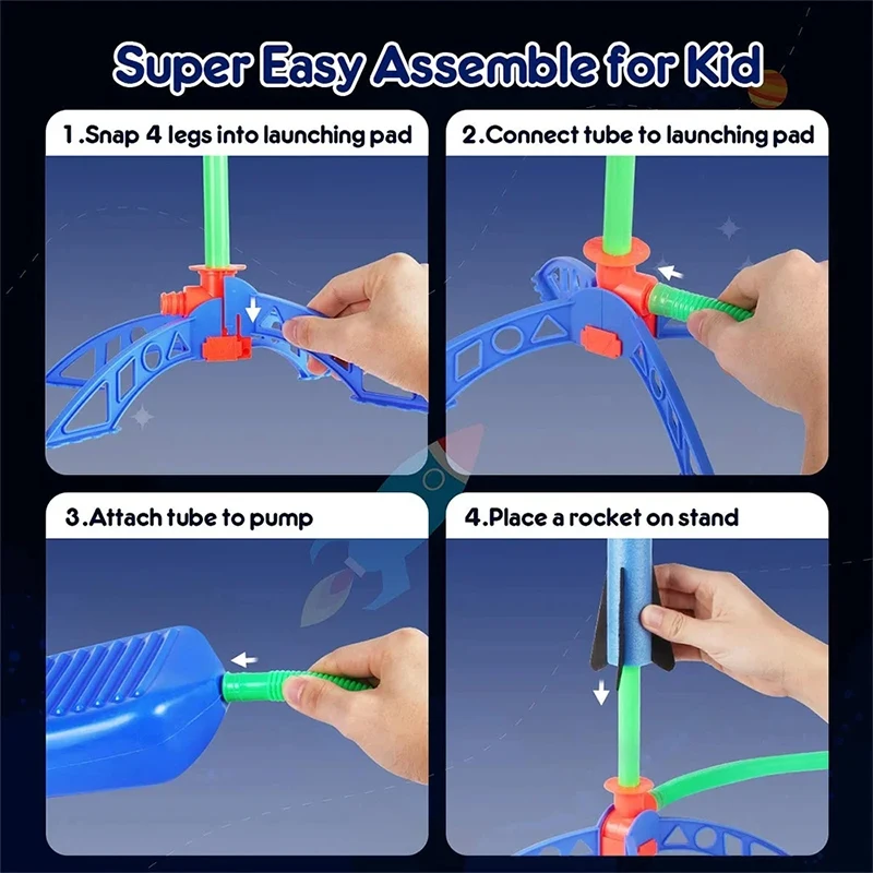 Foot-Pumped Rocket Launcher Toy for Kids 4
