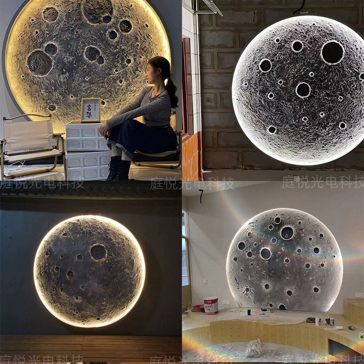 3D Stereo Relief Moon Lamp Wall Mural Designer 2