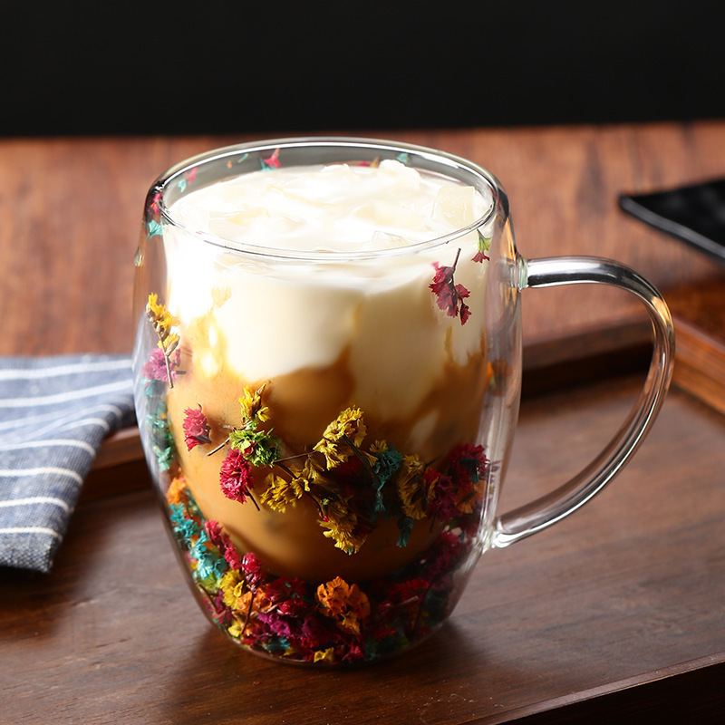 Elegant Glass Cup with Dried Flower Decor 4