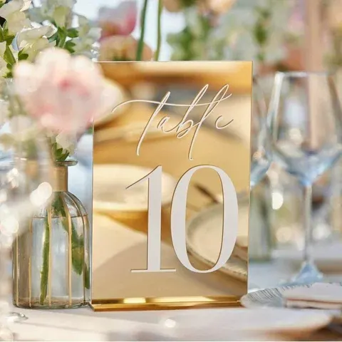 Gold Table Number Card