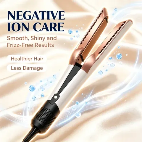 2-in-1 Negativ-Ionen-Haartrockner und Glätter Professionelles Styling-Tool mit LCD-Display