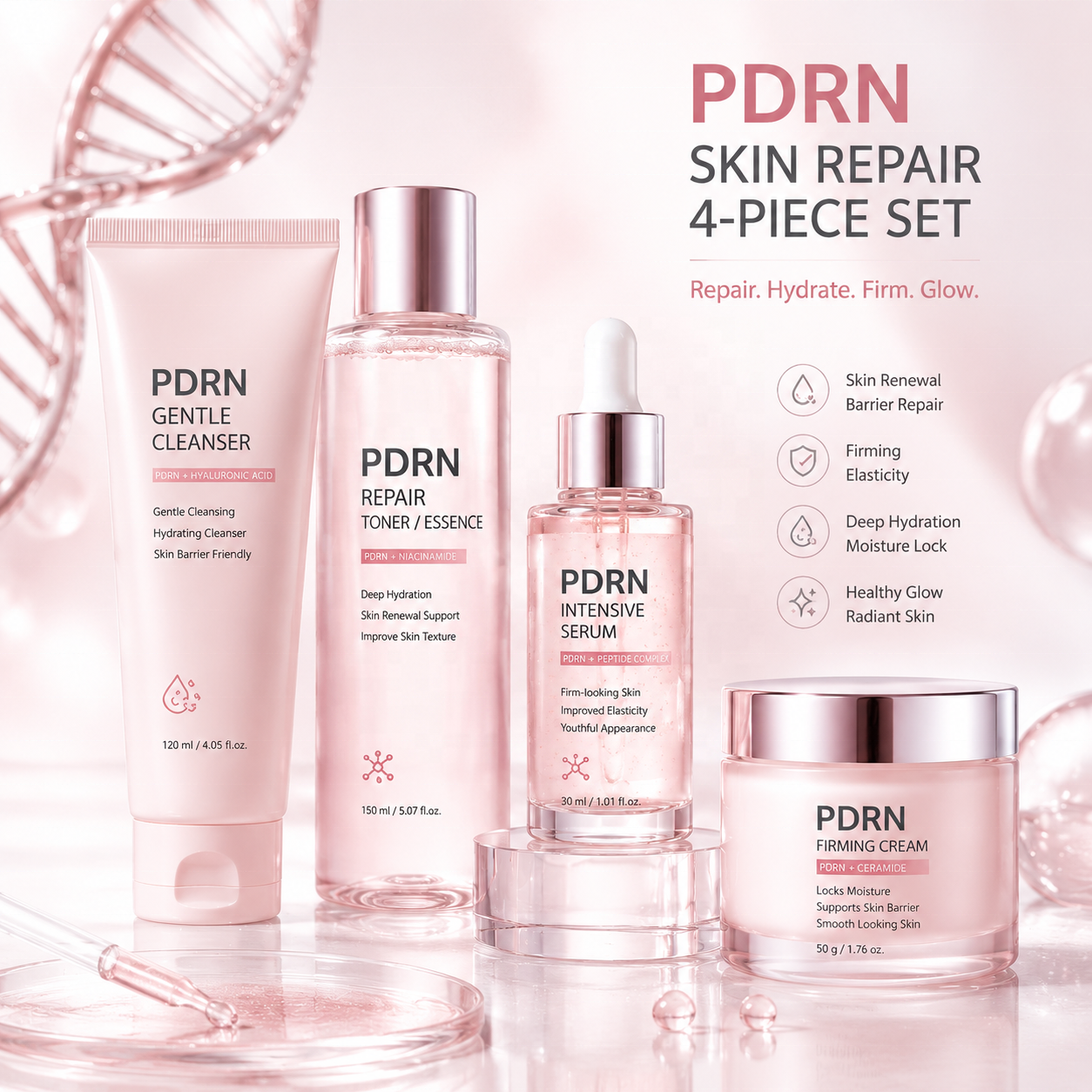 Korean PDRN Skin Care Routine Salmon DNA Peptide