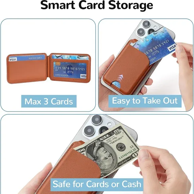 Magnetic Leather Wallet with Phone Stand 2