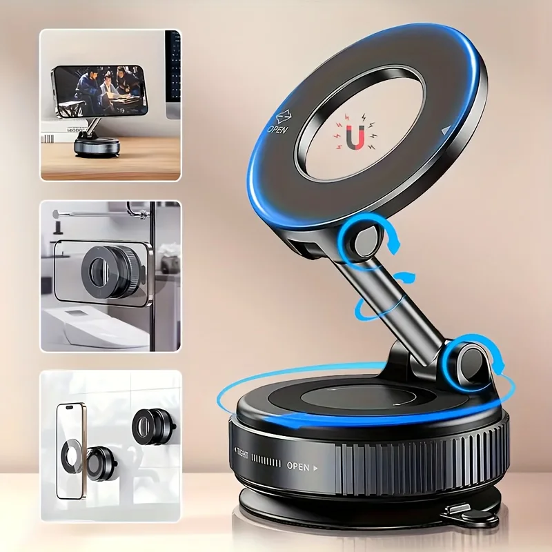 Magnetic Vacuum Phone Holder 360° Rotatable 2