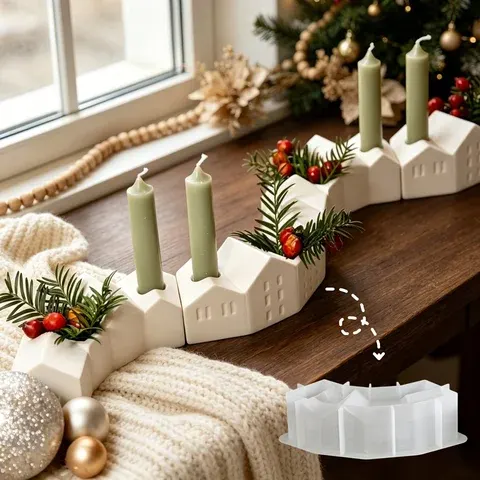 Christmas House Plaster Mold