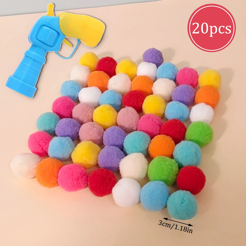 Interactive Cat Toy Gun with Plush Ball