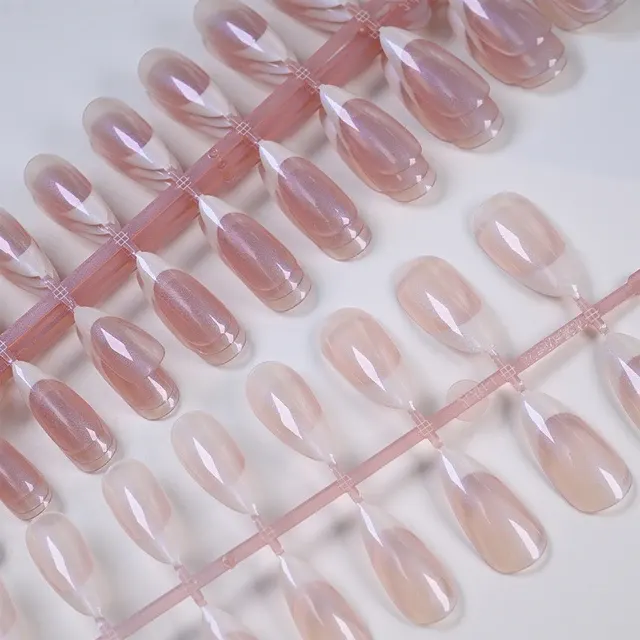 120 Pieces French Short Almond Press-On Nails 4