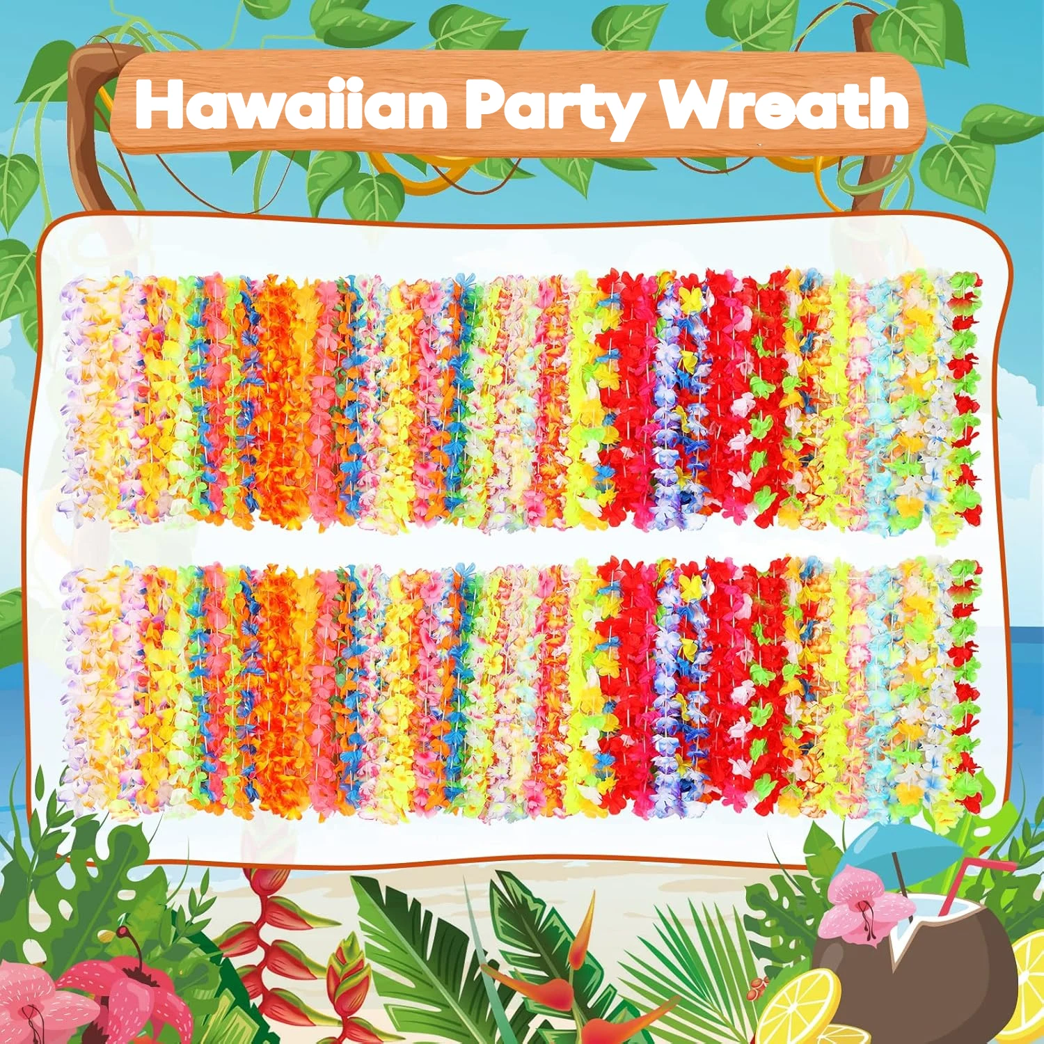 24 120 Stücke Hawaiian Künstliche Blume Kranz Halskette 3