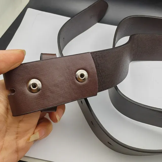 Adjustable 3.8cm Leather Watch Strap No Buckle 3
