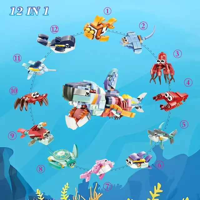 Mini Building Block Set Sea Animals 3