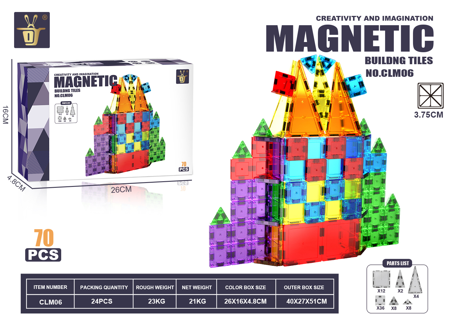 Magnetic Building Tiles Set for Kids 4