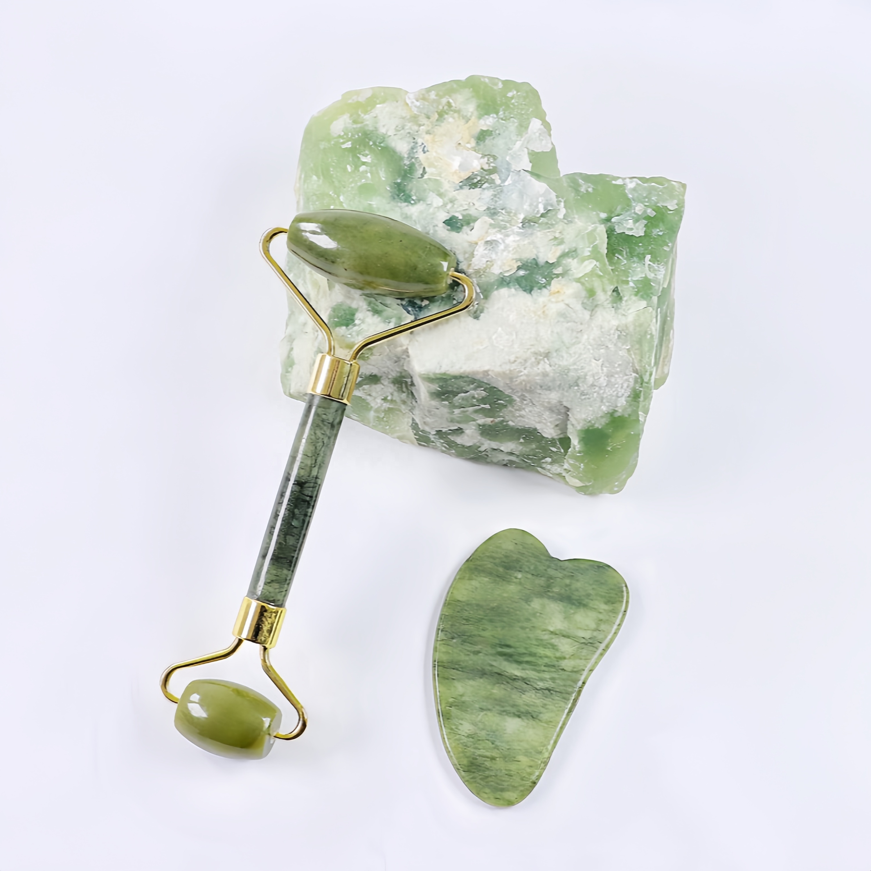 Natural Stone Jade Roller and Gua Sha Set 3