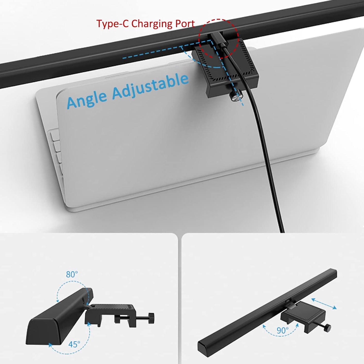 USB Touch Dimmable Desk Lamp with Light Bar 2