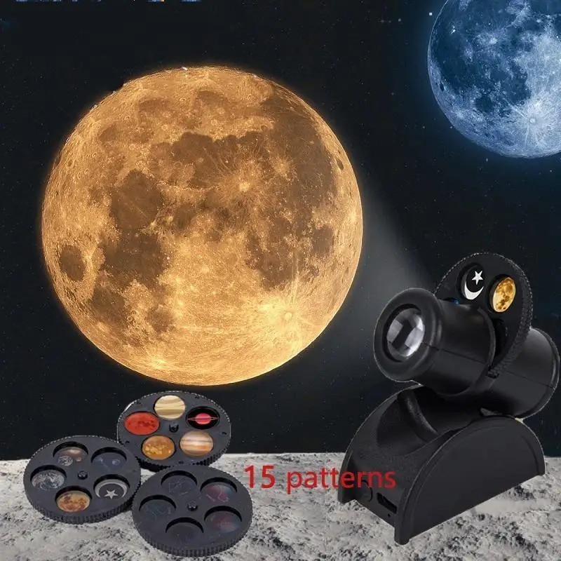 USB Moon Projection Lamp Planet Projector Replaceable LED