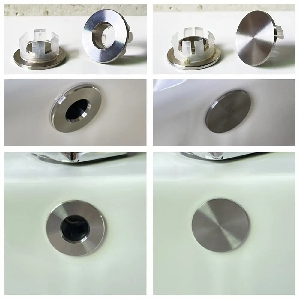 Round Stainless Steel Basin Overflow Cover 3