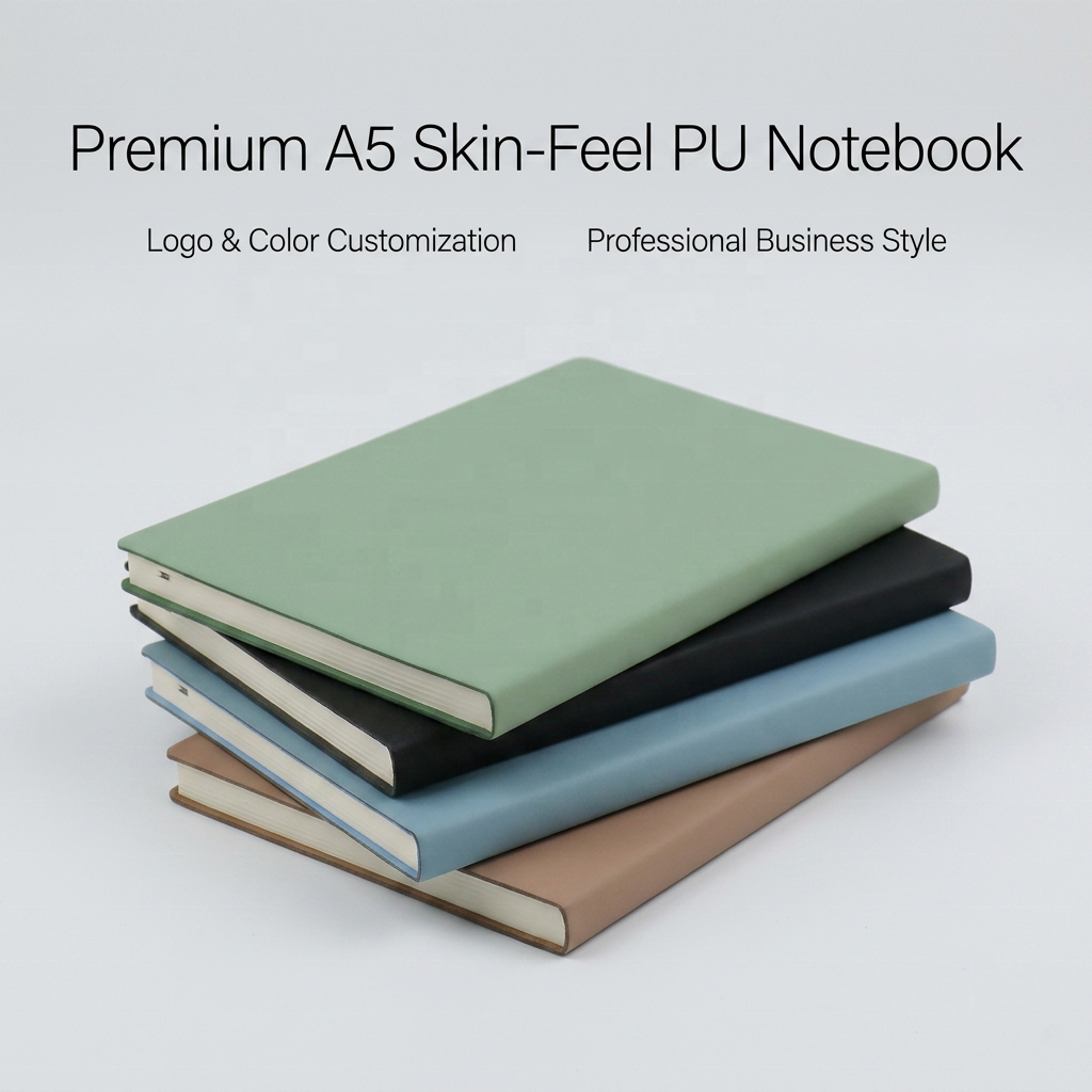 A5 PU Leather Journal Notebook Vegan Stitched Glue