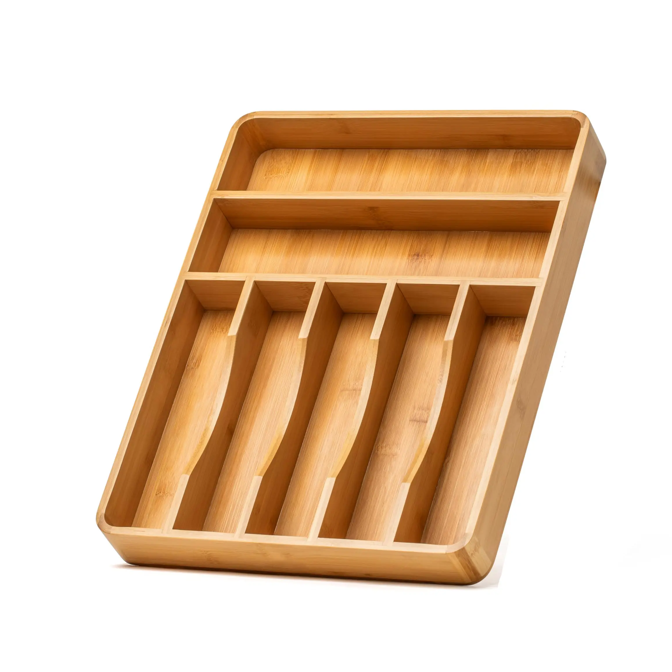 Bamboo Drawer Organizer with Utensil Holder