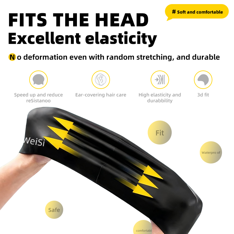 Silicone Swim Cap With Ear Covers 4