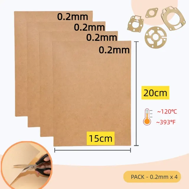 Heat-Resistant Engine Gasket Paper Sheets 0.2 mm 2