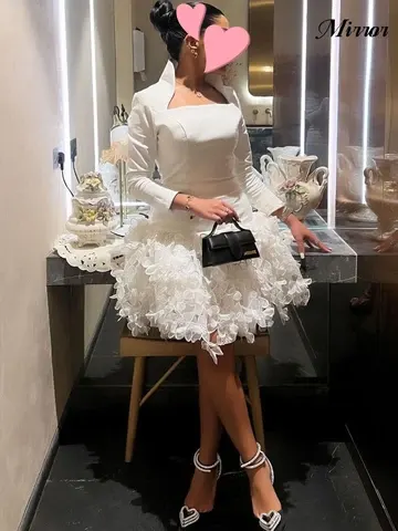 Spiegel Kleid Elegante Vintage Sexy Süße Elfenbein Meerjungfrau