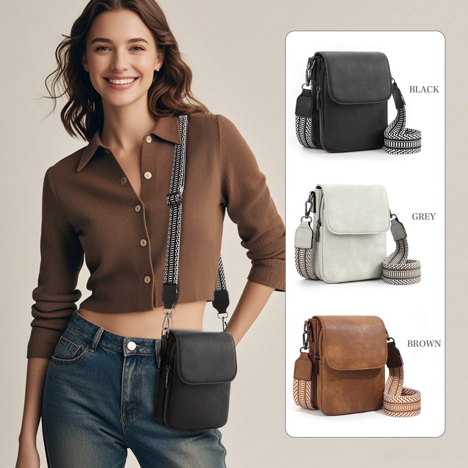Mini Crossbody Bag Adjustable Strap
