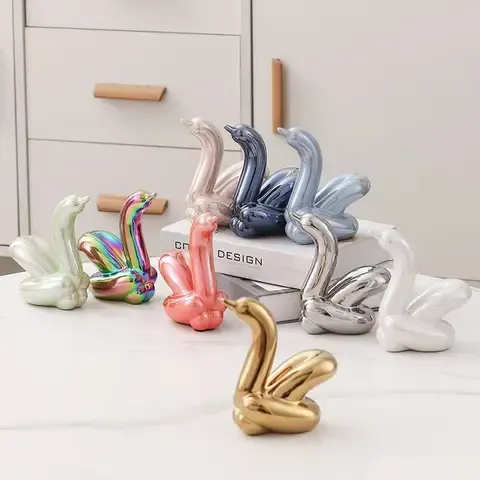 Keramik-Schwan-Deko