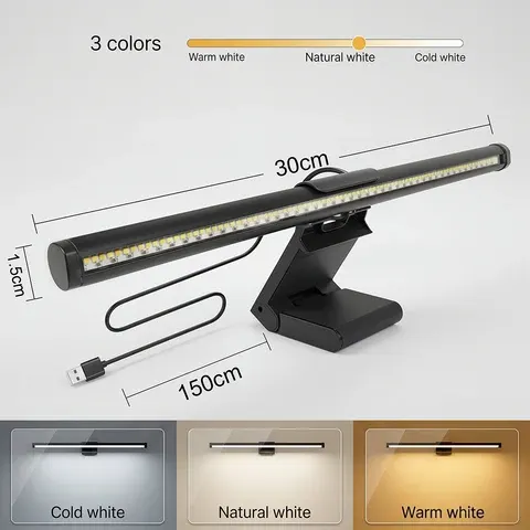 LED-Bildschirmleuchte Schreibtischlampe Computer-Laptop-Bildschirmleuchte Hängende USB-Lichtleiste Tischlampe für LCD-Monitor