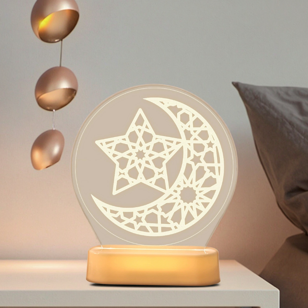 3D Acrylic Night Light with Remote, 16 Colors 3