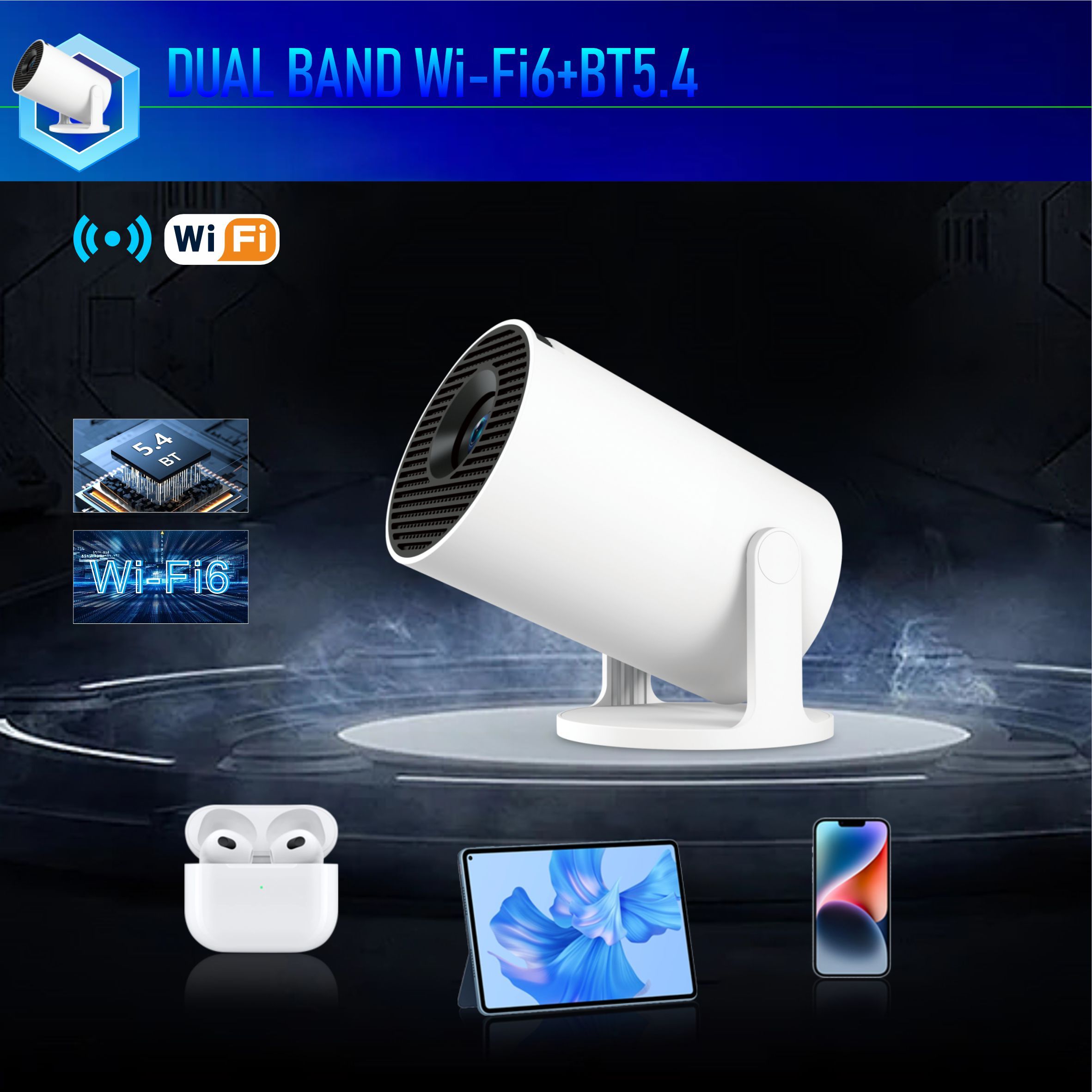 Android Smart Portable Projector with WiFi 4