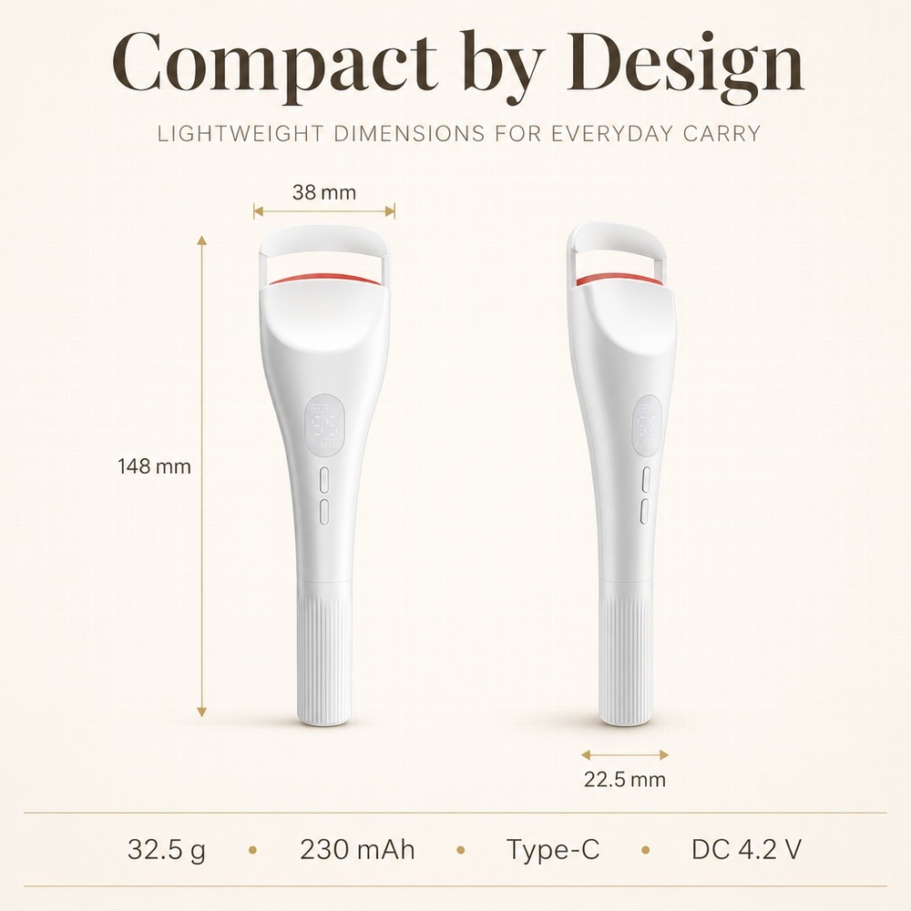Heated Eyelash Curler Double Head Type-C Rechargeable Fast 4