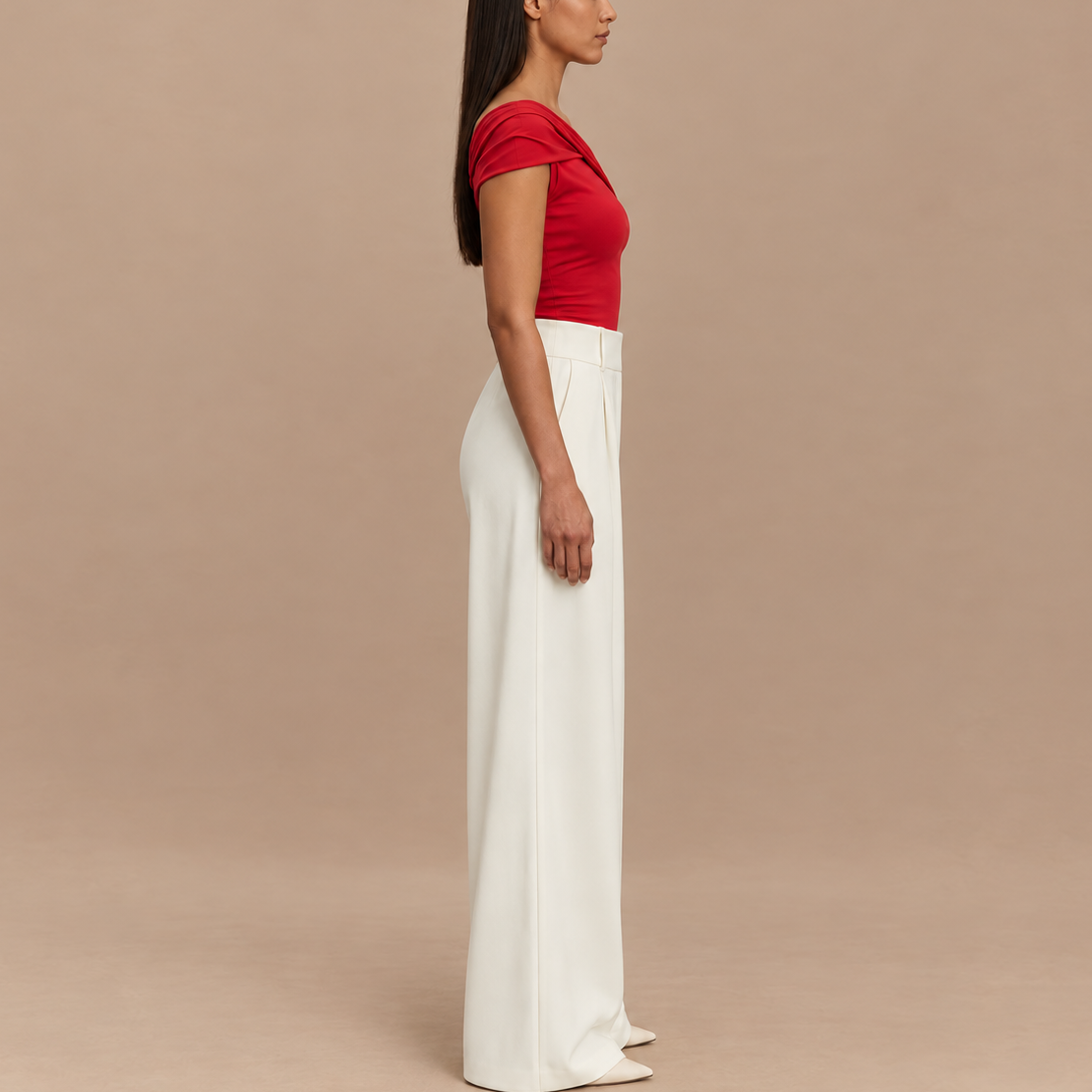 High-Waist Pleated Wide-Leg Trousers for Women 3