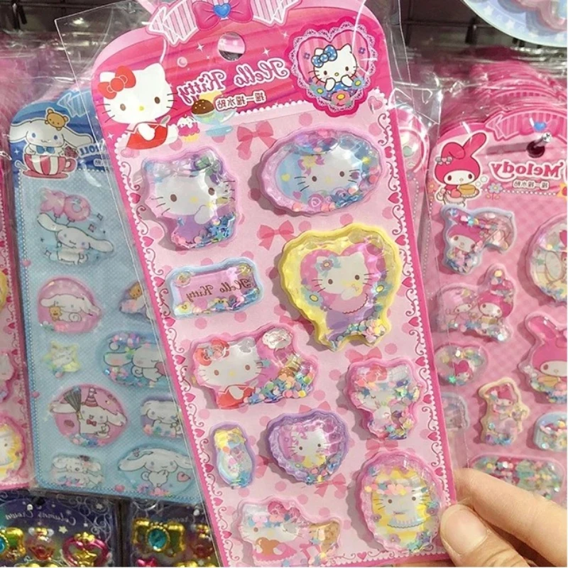 5 Stück Niedliche Anime Sanrio Hellokitty 3D Shake-Aufkleber 2
