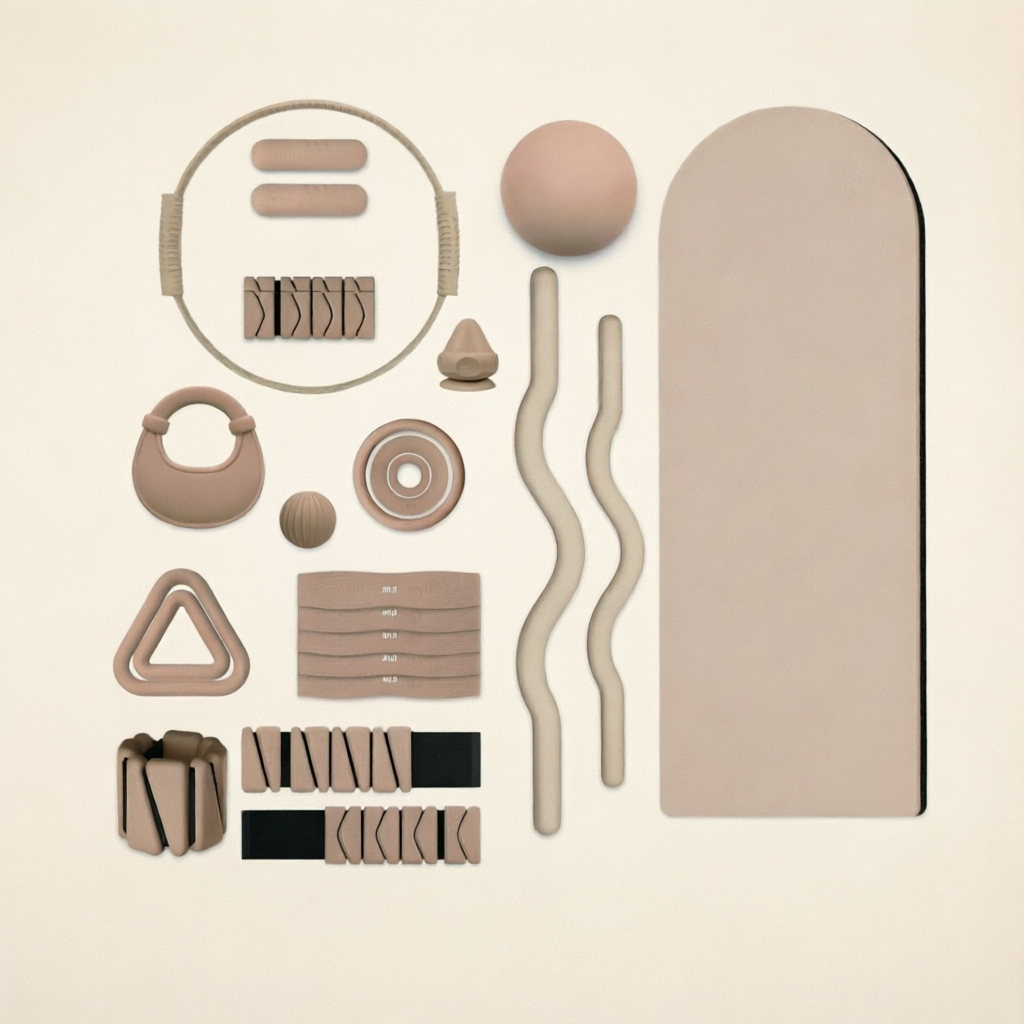 Home Pilates Kit PVC Mat Weights Bands