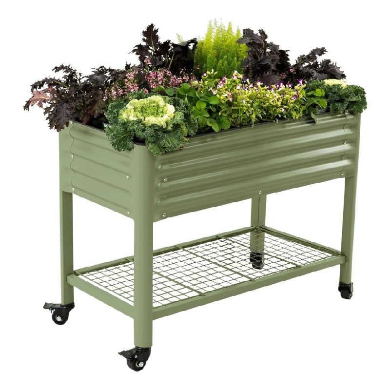 Outdoor Planter Box Vegetables Flower Herbs Olive Green