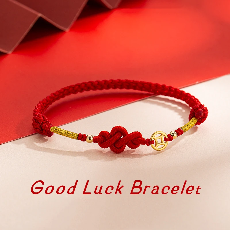 Mode Einfache Glück Knoten Rot Seil Armbänder für 2