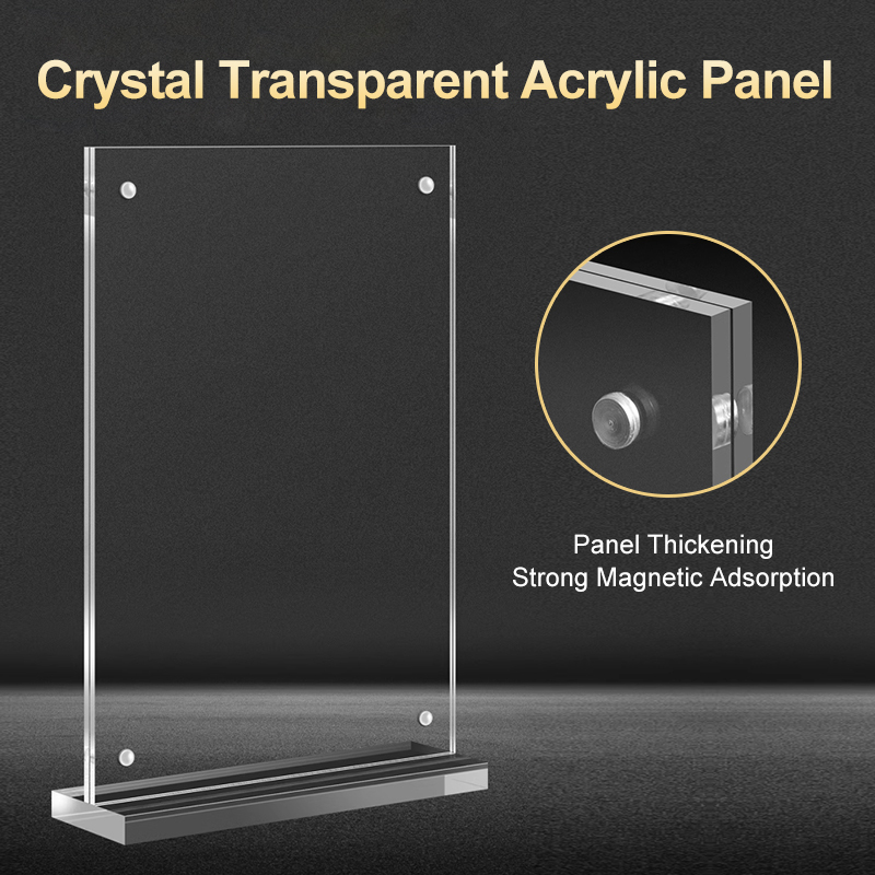 Portable T-Shaped Magnetic Acrylic Menu Holder 3